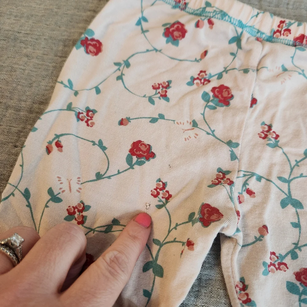 KICKEE Bamboo 2 Piece Set Kimono Floral Vines Short Sleeve pajamas 2t months